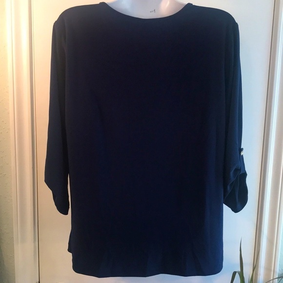 Perseption Petite Navy Top - Picture 5 of 11